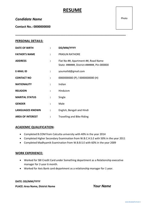 Biodata Resume Format [Guide & Examples] .
